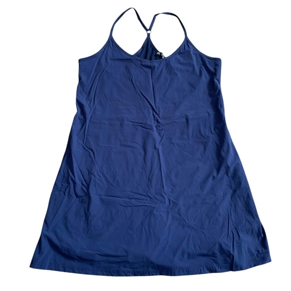 Crane Exercise Dress XL Blue Built-in Shorts Athleisure Sporty Pockets Tennis